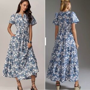 Anthropologie Somerset Maxi ivory floral
